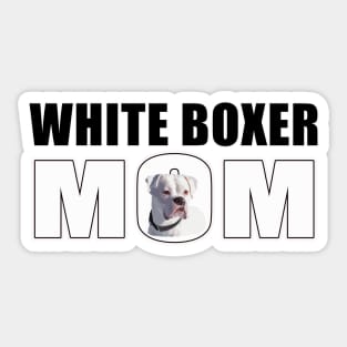 White Boxer Dog Mom Sticker